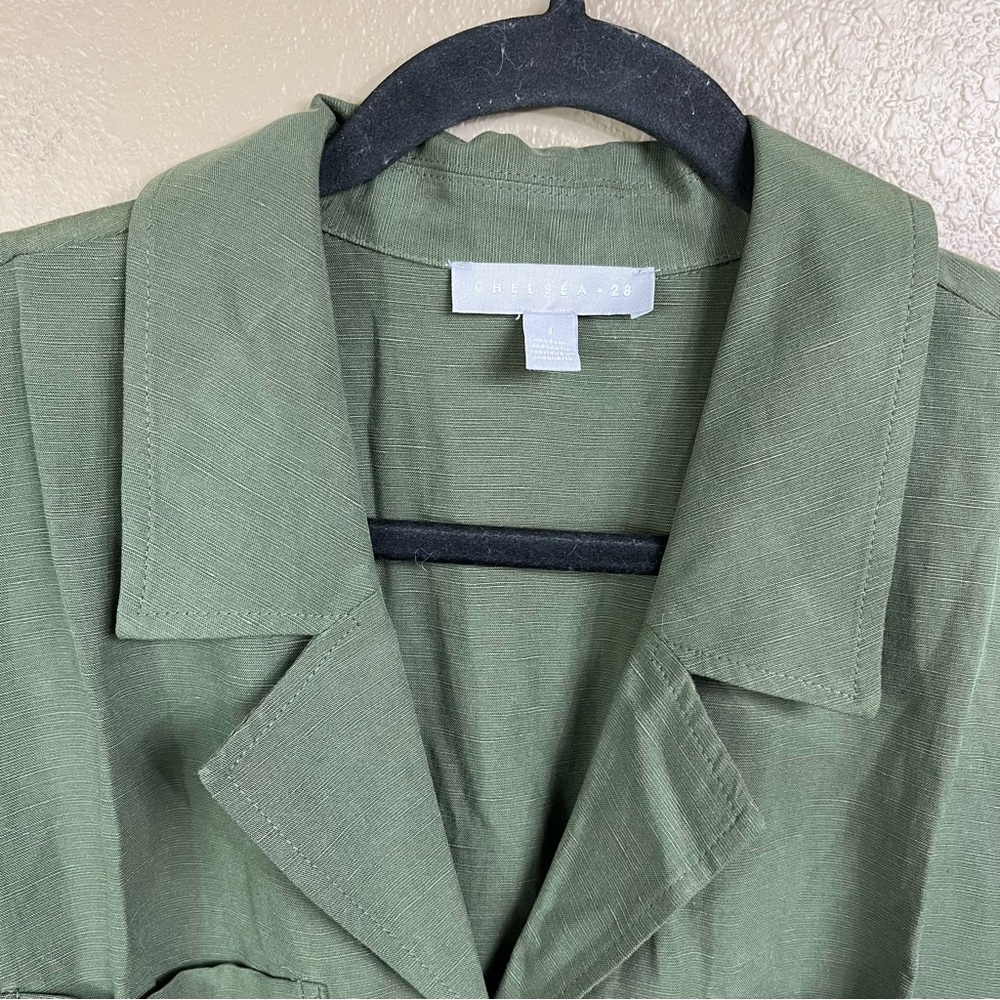 NWT Chelsea28 green wide leg utility jumpsuit - Picture 5 of 13